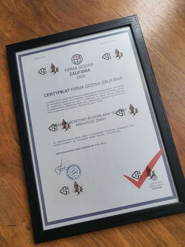 Certyfikat Szymar 1